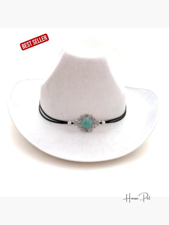 Adjustable Southwestern Cowboy Hat Band with Bolo Slide Closure